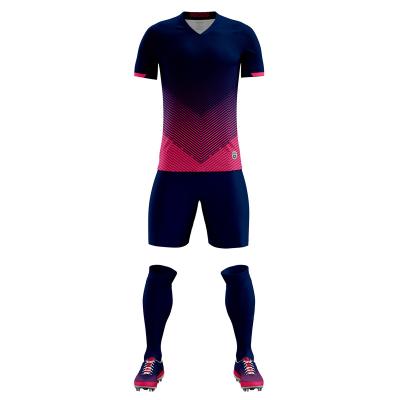 China Fabric: 2021 New Style Breathable Football Jersey Polyester Football Uniform Wholesale Sublimation Football Customized 100% Quick Fit Wear for sale