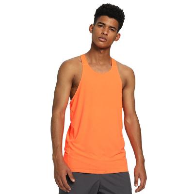 China 2021 new QUICK DRY custom logo sports gym men travel T-shirt spandex tank top muscle tee brand fit vest for sale