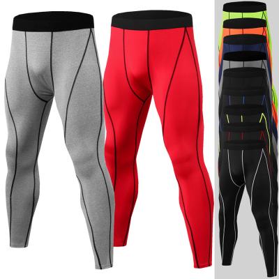 China 2022 anti-static fabletics sportswear many colors mesh high elastic sports gym men fitness tights active tights gaiters for sale