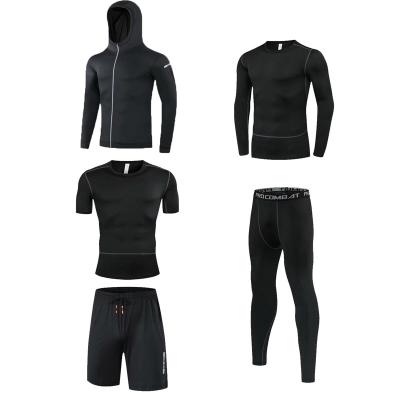 China 5 Piece Set Anti-static Seamless High Elastic Long Sleeves 2022 Men Gym Active Fitness Tights for sale