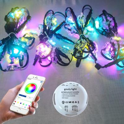 China Decoration Led Christmas Lighting New Enumerating Pixel Wifi Controller Rgbw Led Dot Light Led Christmas Halloween Light Wedding Lights for sale