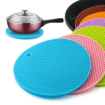 China Round Shaped Viable Silicone Cup Mat Coaster Cushion Placemat Non-slip Heat Resistant Holder for sale