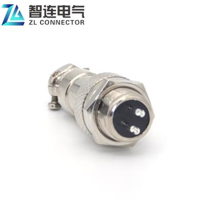 China Circular PCB Standard Plug Automation Aviation Plug Connector Cable 2 Pin Type 3A 12mm Male Female Docking M12 GX12 Metal for sale