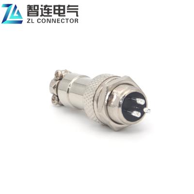 China audio & GX12 3pin12mm Diameter Aviation Plug Socket Video Circular Connector GX12 3pin Male Female Connector for sale