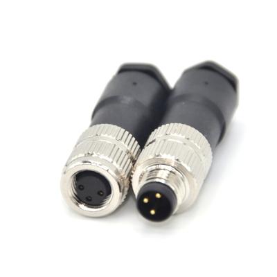 China M8 automation connector assembly plastic plug 3pin 4pin connector straight waterproof screw m8 connector for sale