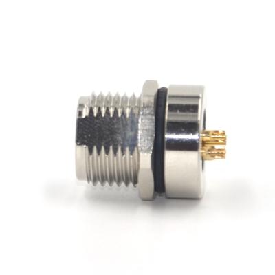 China Automation M8 soldering rear panel mount socket 12pin m8 connector female connector 2 3 4 5 6 8 for sale