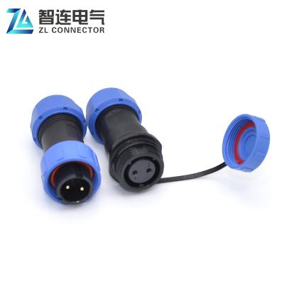 China SP17 LED Outdoor Waterproof IP67 3 Pin Straight Male Female Connector for sale