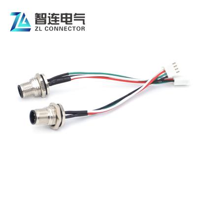 China 5pin Automation Customized M12 Male Cable Plug Connector 30cm Wire 30cm for sale