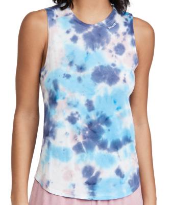 China Breathable Women Tie Dye Tank Tops Women Sports Tank Tops Muscle Tank Casual Cotton Women for sale