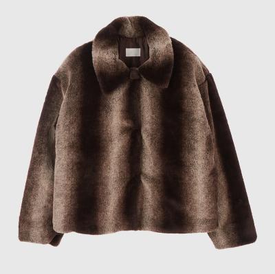 China Wholesale Women Fashion Gradient Jacket Latest Faux Fur Coat QUICK DRY for sale