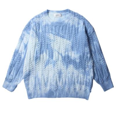 China Anti-wrinkle Women Pullover Knit Sweater Long Sleeve Casual Tie Dye Wired Sweaters for sale