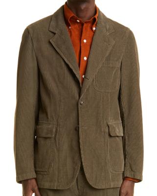 China Anti-Wrinkle Mens Spring Cotton Corduroy Regular Casual Fit Blazer In Brown for sale