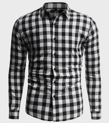 China Anti-pilling Custom Mens Cotton Gingham Button Up Casual Shirt Plaids Shirts for sale