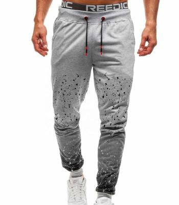 China Breathable Products Men French Terry Splatter Paint Drawstring Warm Pants for sale