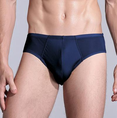 China Mens Breathable Briefs Triangle Boxer Briefs Pure Knitted Silk Shorts for sale