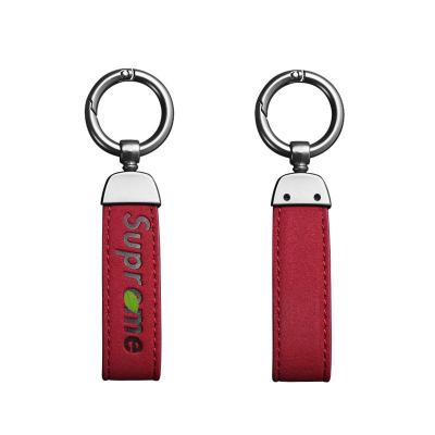 China Leather Keychain Sample Key Chain Manufacturer Available Custom Personalized Luxury Leather Car Metal Key Holder PU Leather Keychain for sale