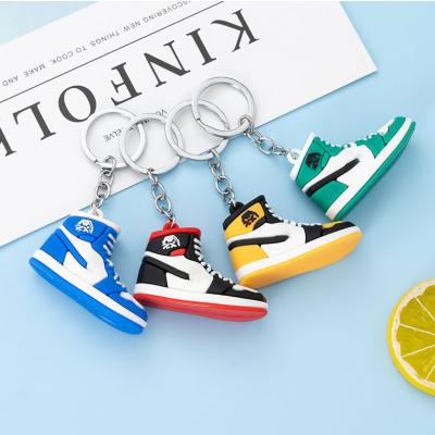 China Hot Selling Amazon Custom Sports 3D Rubber Mini Sneaker Shoe Keychain With Mini Box for sale