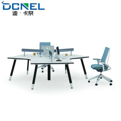 China Cheap Price partitions screen panel desk Three Person MFC Workstation 3-seater Office Staff Desk for sale