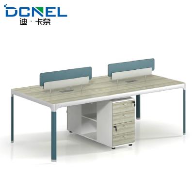 China commercial mdf office staff secretary computer table 4 person workstation furniture supply for sale