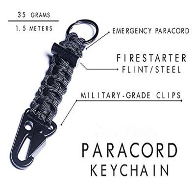 China Wholesale 550 Outdoor Lanyard Military Grade Type III Strand Paracord Carabiner Survival Key Chain Paracord Gear 7 550 Pound Rope Key Chain for sale