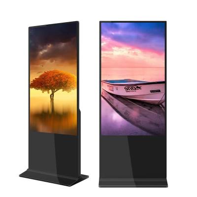 China Indoor Indoor android video display counter lcd ultra thin free standing vertical digital signage totem touch screen kiosk for sale