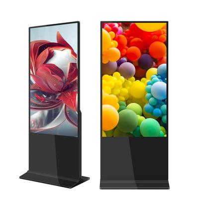 China Indoor Vertical 32 /43/49/55 inch indoor digital signage screen floor lcd stand touch flexible network advertising display kiosk for sale