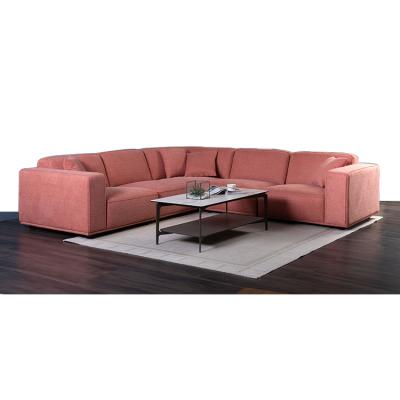 China Modern L Shaped Fabric Couch Furniture Sofa 3 Seater Modern European Colorful Home Furniture Modern L Shaped Corner Sofa Set for sale