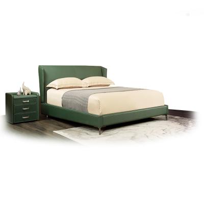 China Modern Direct Full Size Faux Leather Bed Frame Bedroom Factory Factory Bed Furniture Leather Bed Base for sale