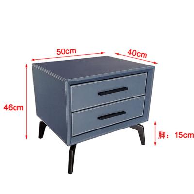 China 2021 Home 3drawer Furniture MDF Modern Minimalist Valiant Night Stand Leather Bedside Table for sale