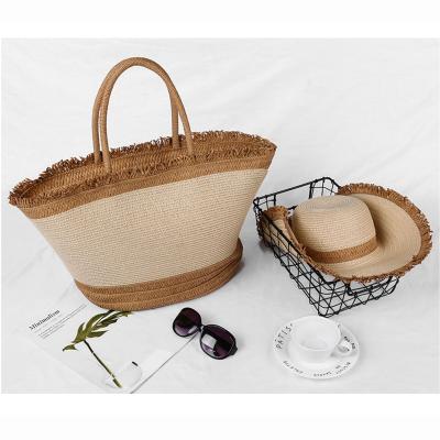 China 2022 Fashion Big Size Casual Customization Straw Bags Big Tote Handbag New Summer Vacation Women Woven Beach Bag for sale