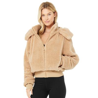 China new Anti-wrinkle design to keep warm in the autumn winter pocket fashionable comfortable zipper long short sleeve women's jacket for sale