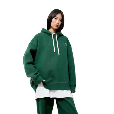 China Anti-wrinkle couples custom logo comfortable casual solid color keep warm loose sports women's embroidery hoodie for sale