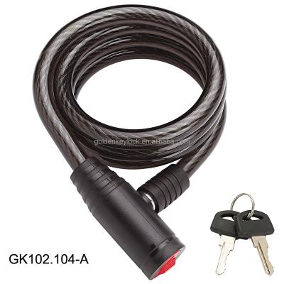 China GK102.104 Steel Waterproof Bike Spiral Lock for sale