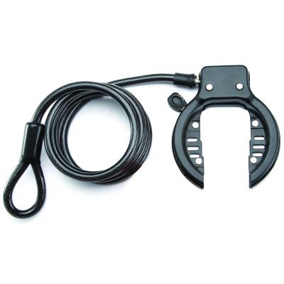 China Steel Cable (Main) Bicycle Frame Lock With Steel Cable Plug-in for sale