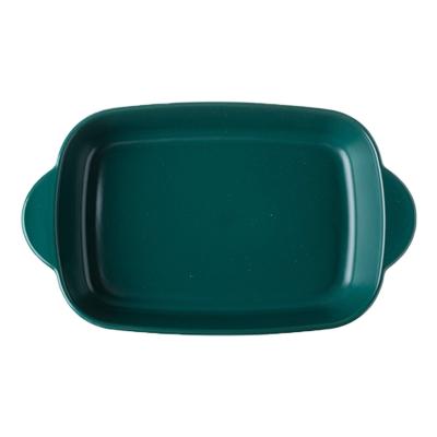 China Ceramic China Supply Multi-size Kitchen Solid Color Matte Two Ear Bakeware Rectangular Mold for sale