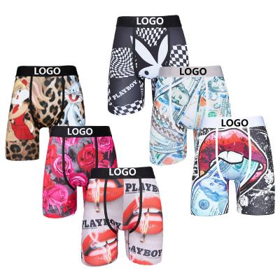 China Anti-Bacterial OEM New Type Men Underwear Fashion Wholesale Vendor Plus Size Florida Printing Underpants Custom Men Boxers Briefs for sale