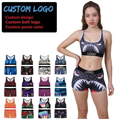 China QUICK DRY Supplier 3 XL Plus Size Women Girls Sports Bra and Shorts Set 2 Piece Tights Jogging Fitness  Set psdxc underwear sets for women for sale