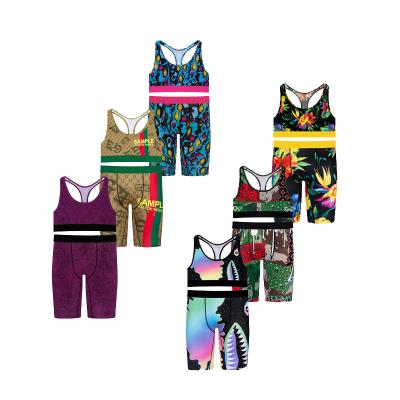 China Anti-Bacterial New Custom Wholesale 3 XL Plus Size Women Girls Sports Workout Bra and Shorts Set 2 Piece Fitness Women set for sale