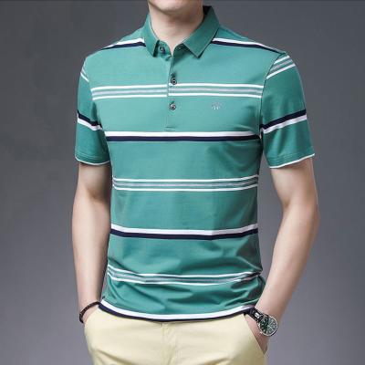 China China Factory High Quality Polo T-shirt Short Sleeve Anti-Wrinkle Striped Clothing Golf T-shirt Mens Clothing Polo Shirt for sale