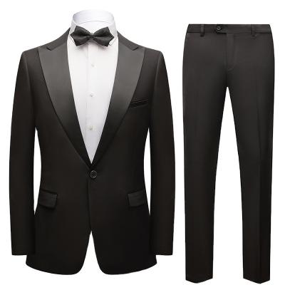 China hot sale Anti-wrinkle 2 pieces sparkle formal casual suit piece blazers for men shawl lapel single button wear design men prom sparkle suits for sale