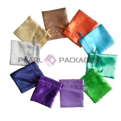 China Multi-colors for Low MOQ satin drawstring pouch hair extensions drawstring bag jewelry satin pouch of options for sale