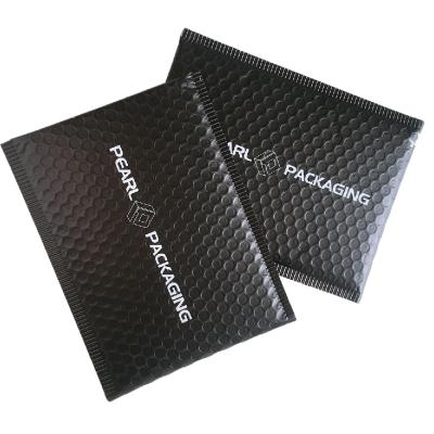 China Cosmetics Matte Black Bubble Mailer with Logo Print Padded Mailing Envelope 300pcs MOQ for sale