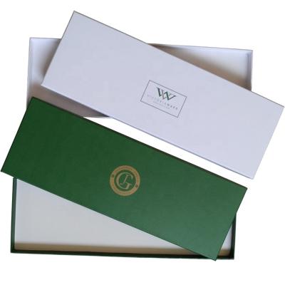 China Recyclable Gold Border Metallic Gold Foiled Rim Premium Quality Bespoke Scarves Custom Packaging Box Link Box for sale