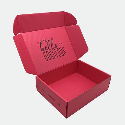 China Recyclable Recyclable Custom Red Paper Shipping Cardboard Clothes Corrugated Packaging Mailing Boxes for sale