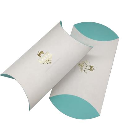 China Recycled Materials Hair Extensionsn Packaging Pillow Box With Custom Logo And Paper Shopping Bag for sale