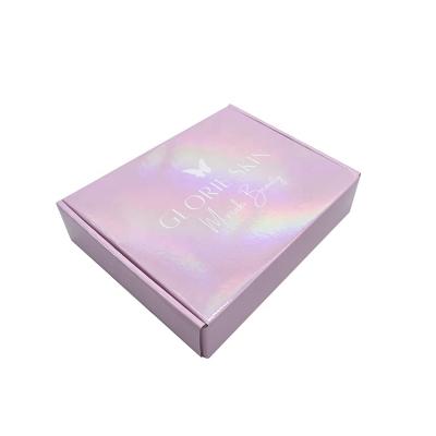 China Recyclable Luxury Iridescent Cosmetics Packaging Skin Care Packaging Holographic Gift Box With Insert for sale