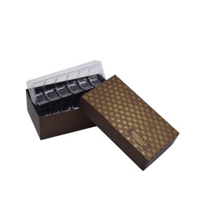 China Recyclable Luxury Gold Foiled Cardboard 12 Macarons Packaging Box With Blister Tray Protection for sale