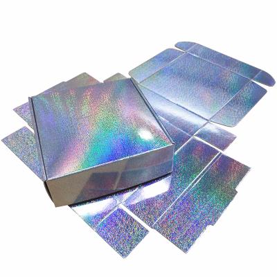 China Recycled Materials Dots Holographic Gift Box Silver Micro Laser Packaging Gift Box for sale