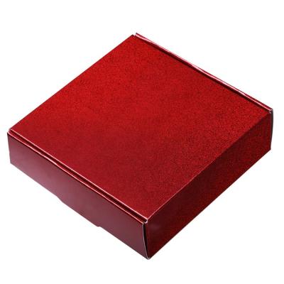 China Recyclable Festive Holographic Gift Packaging Box Red Holographic Gift Box Christmas Gift Box for sale