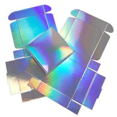 China In stock recyclable iridescent paper gift box for makeup packaging, 40pcs/pack for sale